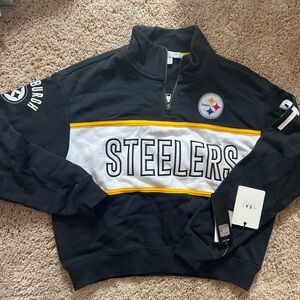 NFL Steelers Black and Yellow Zip Up Sweater